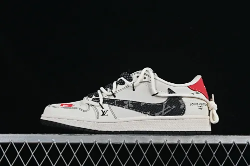 All categories Air Jordan Jordan series basketball shoes Air Jordan 1 Low High-end customized low-top sneakers Travis Scott x Fragment Design x Air Jordan 1 Low OG SP AJ1 Joe 1 LV joint red tail drawstring low-top cultural casual sneakers DM6868-108